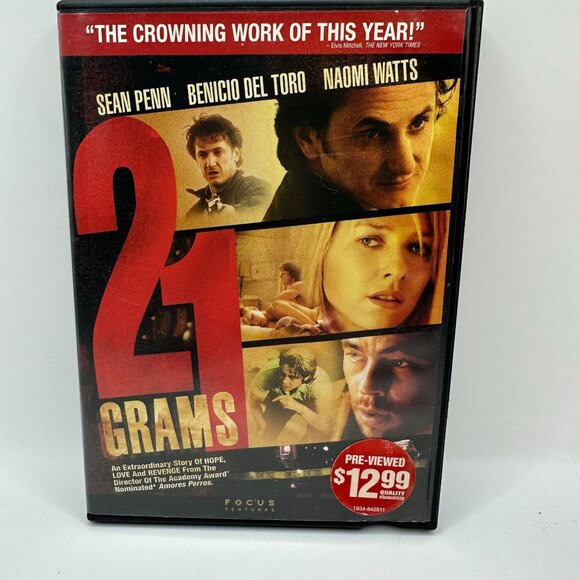 21 Grams DVD Sean Penn R Rated Focus Features Film Pre Owned - Picture 1 of 4
